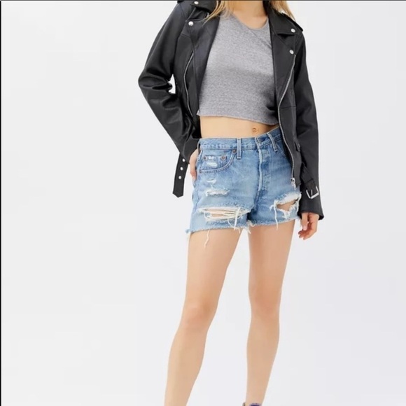 NEW Levi's premium 501 High Rise Destroyed Cutoff Shorts - Picture 1 of 11